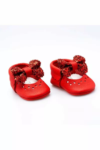 نموذج الأميرة الأحمر طفلة الجلود المتسكعون الجوارب أحذية الطفل