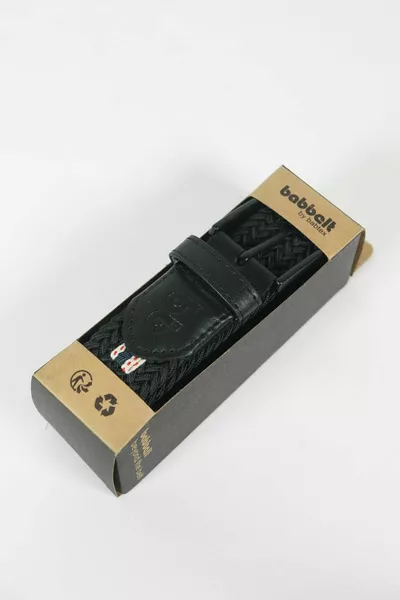 Еластичен плетен унисекс колан черен