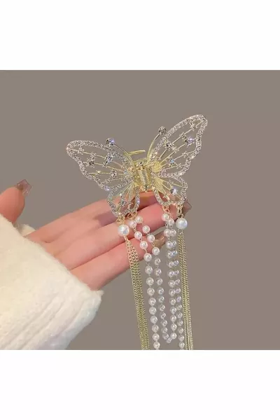 Balançoire Perle Acier Ressort Or Papillon Fermoir