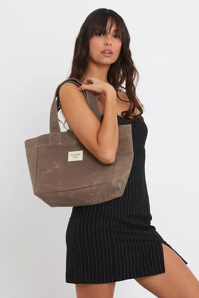 Cookie Waxed Canvas Waterdichte Vrouwen Schouder en Handtas/Hoge School en Universitaire Schooltas