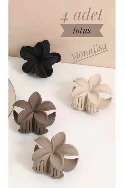 Lot de 4 Fleur de lotus marron pour femme