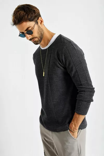 الرجال لفة طوق لوحة نمط سليم الرياضة متماسكة سترة 