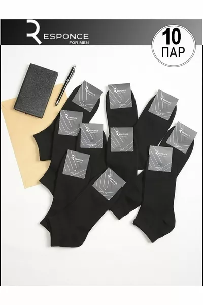 Schwarze Stiefeletten Gekämmte Socken  Paar