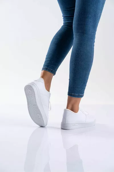 Sneaker Femme Lace-Up Low Sole Sneakers Blanches