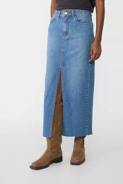 Длинная джинсовая удобная юбка
