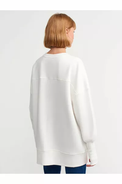  Oversized sweatshirt-ecru