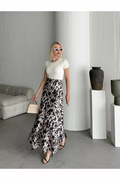 Атласная юбка макси для мальчиков с леопардовым принтом