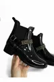Bottes de pluie élastiques ceinturées noires pour femmes