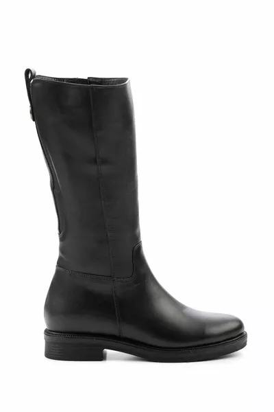 Bottes en cuir véritable noir pour femmes 