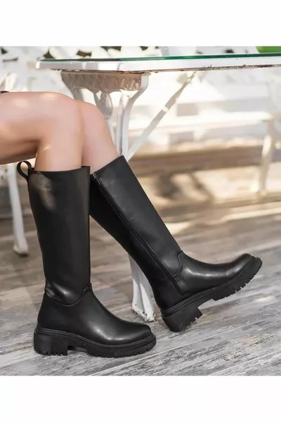 Bottes longues zippées sous le genou