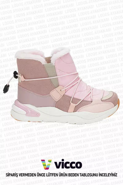 Pablo Модел Кожа Леки Момичета Пудра Снежни Ботуши