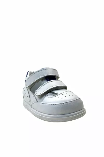  Orthopädische % Echtleder Baby Jungen Weiß/Blau Erste Schritt Schuhe