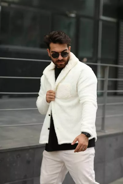 Плюшевая куртка унисекс, обычный крой, с карманами