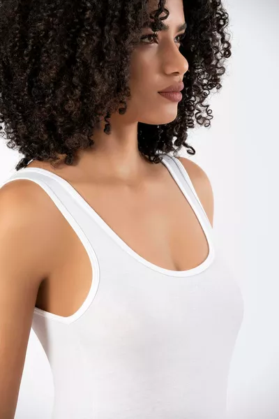 Футболка-майка мужская белая супер тонкая из натурального бамбука Weweus, роскошная, модель 