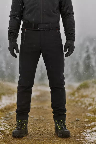 Men's Waterproof & Windproof Winter Fleece-Lined Softshell Outdoor Trekking Pants – Black