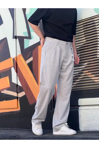Pantaloni Baggy Classici a Pieghe Stagionali Larghe 