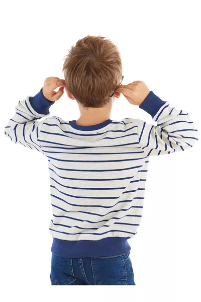 Jungen-Sweatshirt mit langen Ärmeln und Fuchs-Streifen