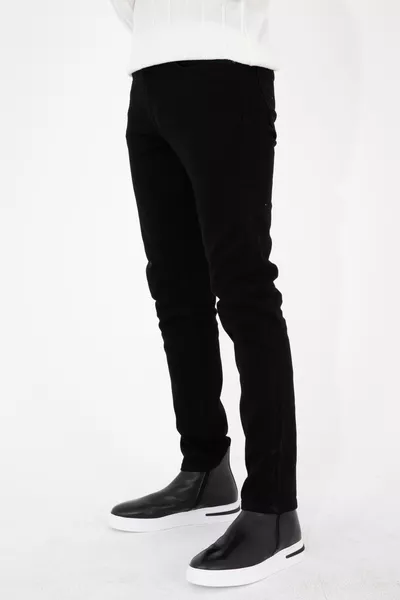 Men's Alex Slim Fit Stretch Black Jeans -de-slim