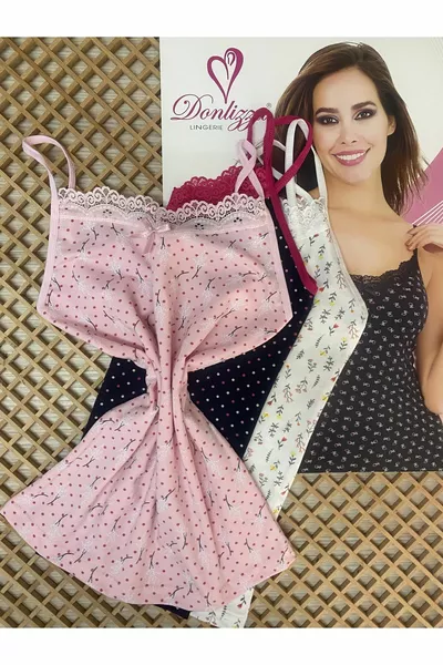 Set di 3 canotte con pizzo a fantasia. I modelli vengono aggiornati continuamente. Ogni pacco contiene un modello diverso e nuovo.