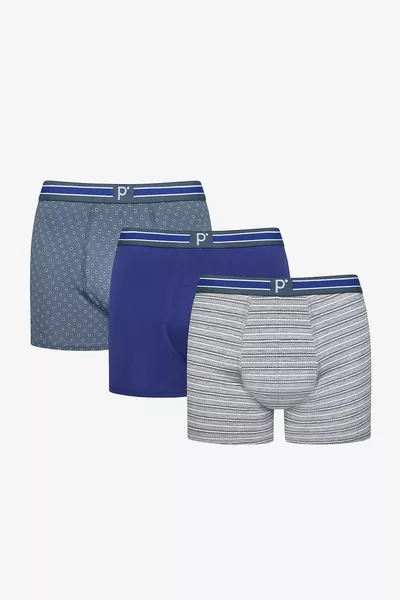 Men's Cotton Dotted 3-Pack Multi-Colored Boxer