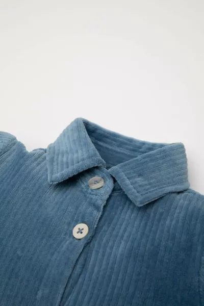 Платье для девочки с длинным рукавом на пуговицах, из вельвета WN