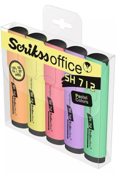 Набор из 5 люминесцентных карандашей пастельных цветов - стандартного размера с белой крышкой