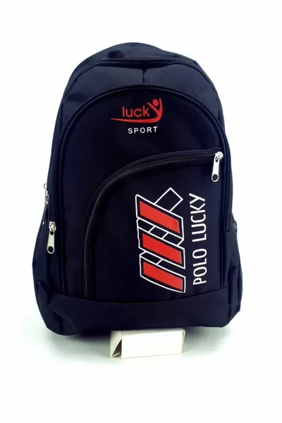 Zaino Scolastico Nero e Rosso di Qualità per Studenti delle Superiori, Medie e Elementari