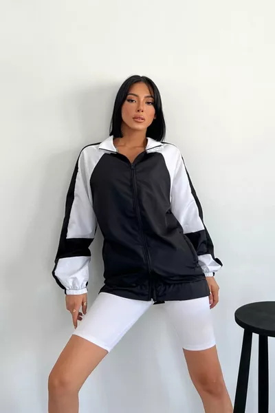 سترة مطر نسائية سوداء فضفاضة رقيقة