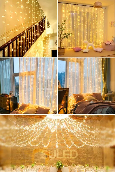 Curtain LED Light  Meter v Plugged Fringe Ambient Decoration and Decor LED Light Decoration LED
