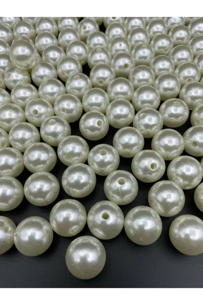  гр  мм кремави луксозни / луксозно покритие пластмасови перлени мъниста за чанта и бижута ( г, ~ броя)