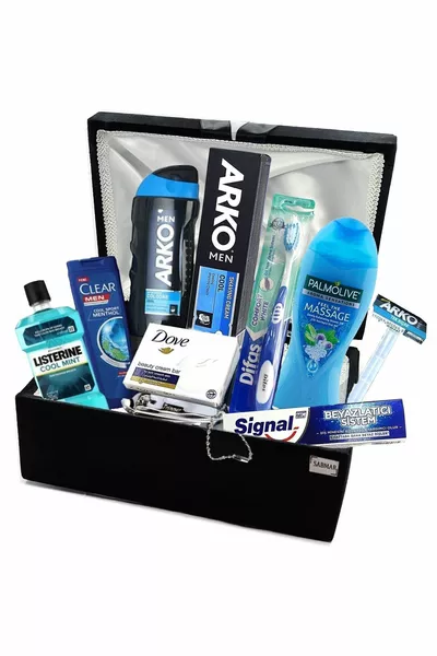 Подарочный набор для жениха, набор для жениха, набор для мужского ухода, сундук для приданого жениха с округлой крышкой, h, черный