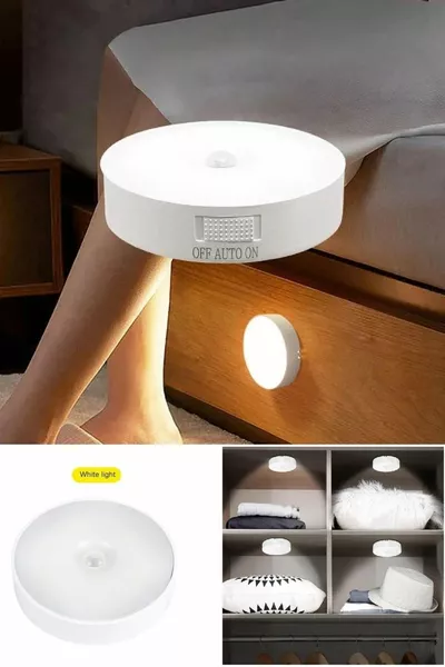 СВЕТОДИОДНАЯ лампа с датчиком движения PIR, перезаряжаемая через USB, для шкафа и дома