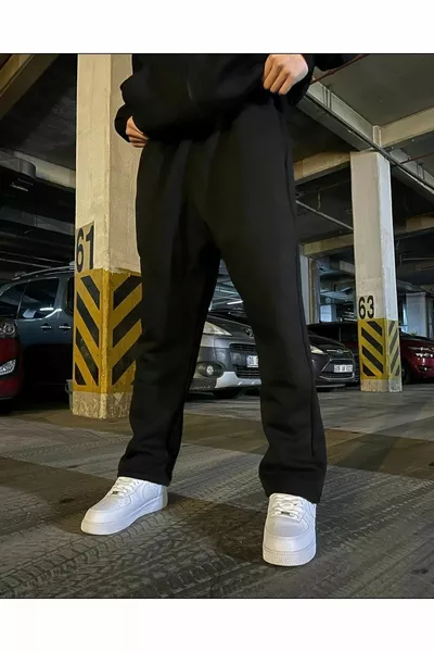 Black Baggy Loose-Fit Summer Sweatpants Unisex