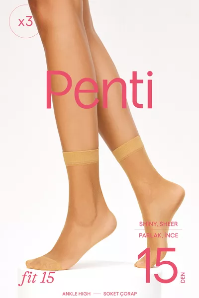 جوارب فيت  بلون فاتح بفتحة بثلاث مقابس