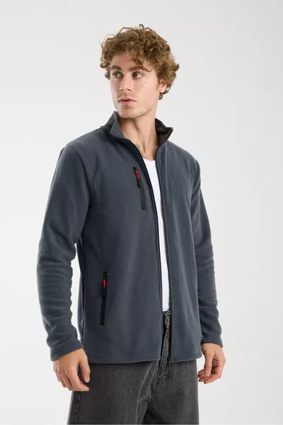 Unisex Full-Zip Fleece Jacket with 3 Pockets