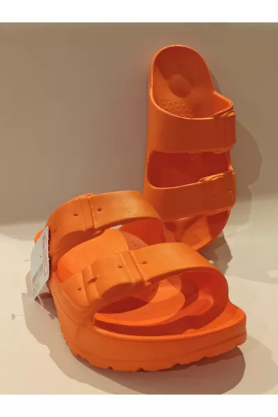 نعال خفيفة إضافية تشريحيّة برتقاليّة للمسبح والشاطئ والشرفة والتراس والحمّام والمغسلة للاستخدام داخل المنزل وفي الشارع