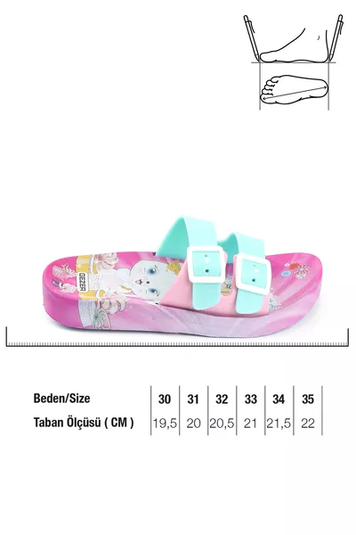 صندل صيفي للبنات بنعل مانع للانزلاق وحزامان