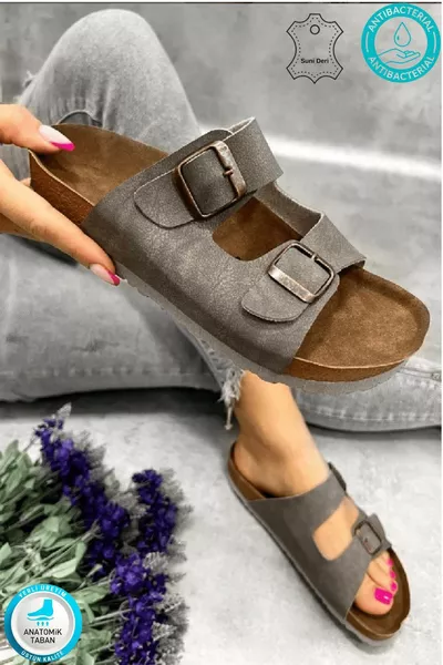 Madrid Unisex Orthopedic Sole Slippers Double Strap Buckle Daily Comfortable Home & Outdoor Slippers