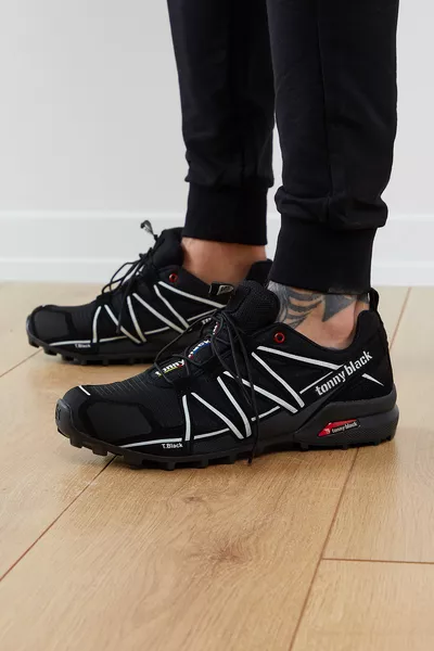 Herren Schwarz-Weiß Trekking-Schuhe 