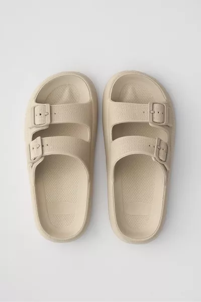 Lily Bone Double Strap Eva Platform Casual Summer Beach Sandals