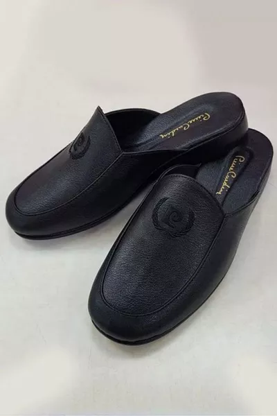 -2 Erkek Damat Çeyiz Armalı Deri Terlik