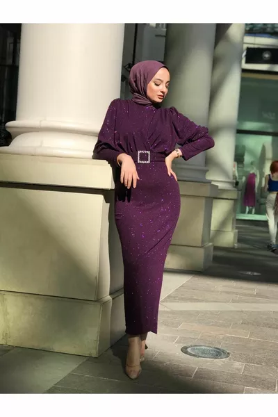 Megan Simli Kalem Abiye Mor