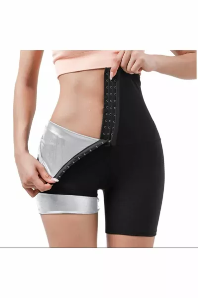 Short de sauna avec agrafes, thermique, amincissant, raffermissant, aide à brûler les graisses et à perdre du poids