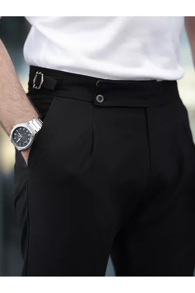 Pantalon en tissu à plis avec élasthanne Old Money