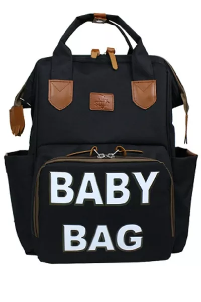 حقيبة موناكو للأطفال مطبوع عليها للام والطفل - حقيبة ظهر للعناية بالطفل - طبعة بيضاء