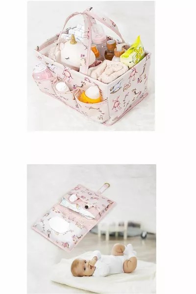 Babyverzorgingstas Ondergoedwisseltas (2-DELIGE VERZORGINGSET ROZE KLEUR)