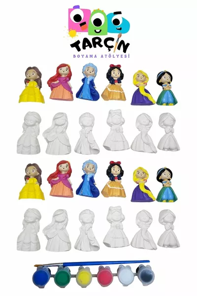 Preschool Educational Stone Painting Set Princess Series 6-Piece Set Stone Painting (8 cm)
