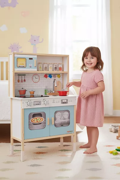 LED Wooden Toy Kitchen ~ Montessori Kitchen, Kids' Kitchen, Gift Rug 