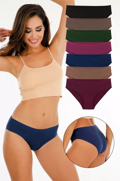 Dames Ribbel 7-delige Slipset Gemengde Kleuren 