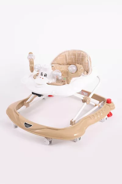 مشيّة للأطفال بمثبت صوتي وموسيقى باللون البني